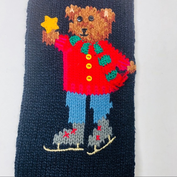 Marisa Christina knitted Christmas stocking bear - Picture 2 of 4
